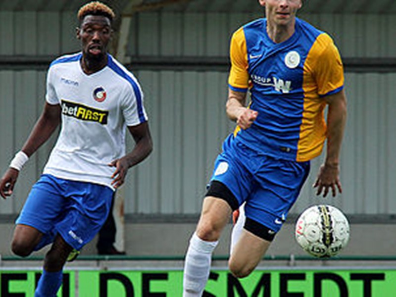 Met zijn derde goal van het seizoen redde Stein Lemmens de eer voor geel-blauw. (© foto archief Jeroen Goolaerts)