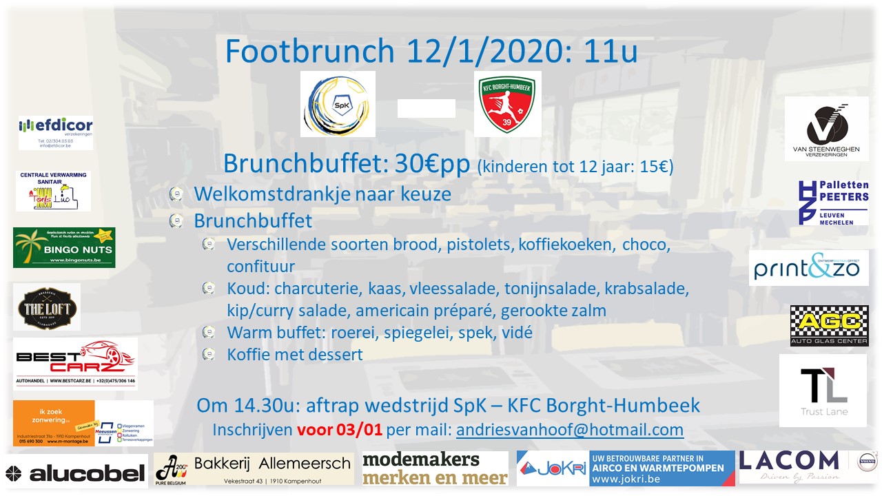 Footbrunch 12 Januari 2020 - 11u