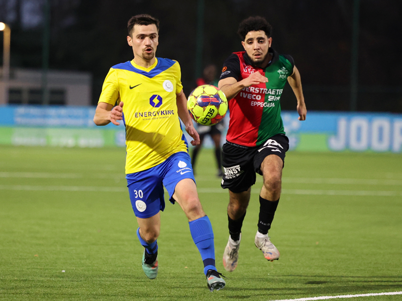 Corentin Gabrielli bracht Sporting in de eerste helft op voorsprong. (© foto Jorghé Van Hecke)
